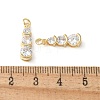 Brass Micro Pave Clear Cubic Zirconia Pendants KK-Q031-34G-3