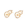 Brass Micro Pave Clear Cubic Zirconia Earring Findings KK-T062-225G-NF-1