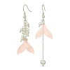 Resin Mermaid Tail Asymmetrical Earrings EJEW-TA00275-1