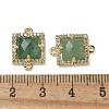 Natural Green Strawberry Quartz Faceted Square Links G-I375-03G-06-3