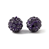 Half Drilled Polymer Clay Rhinestone Round Beads X-RB-H258-HD8mm-539-2