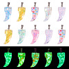 15Pcs Luminous Resin Sequins Pendants RESI-TA0004-20A-3