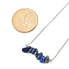 Natural Lapis Lazuli Chip Pendant Necklaces NJEW-JN05097-02-3