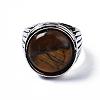 Natural Tiger Eye Rings G-S242-10-B-5