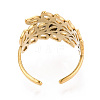 Leaf 304 Stainless Steel Cuff Ring Components X-STAS-T066-27G-3
