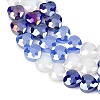 Electroplate Transparent Glass Beads Strands GL-CBADAFE-01I-4