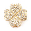 Brass Micro Pave Cubic Zirconia Slide Charms ZIRC-I068-06G-01-1