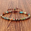 Dyed Synthetic Imperial Jasper Heishi Beads Adjustable Braided Bracelets for Men Women BX7041-24-1