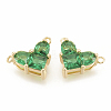 Brass Cubic Zirconia Charms KK-S340-12G-03-1