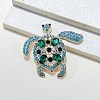 Tortoise Alloy Rhinestone Brooches for Backpack Clothes PW-WG63776-01-5