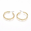Semicircular Brass Cable Chain Stud Earrings EJEW-E196-06G-2