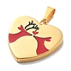 Christmas Ion Plating(IP) 304 Stainless Steel Enamel Pendants STAS-Z098-36G-2