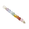 Natural Agate & Carnelian & Green Aventurinee & Aquamarine & Amethyst Faceted Round Beaded Chakra Pendants PALLOY-JF03450-4