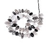 Natural Black Tourmalinated Quartz Beads Strands G-Z091-A31-2
