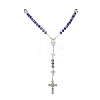 Glass Rosary Bead Necklaces NJEW-TA00080-4