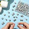80Pcs Polymer Clay Rhinestone European Large Hole Beads with Silver Color Plated Brass Cores FPDL-LT0001-02D-3