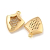 Brass Micro Pave Clear Cubic Zirconia Pendants KK-U006-07G-04-2