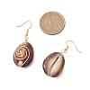 Natural Shell Beaded Dangle Earrings EJEW-TA00609-3