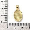 Rack Plating Brass Pave Shell Oval Pendants KK-K345-06G-3