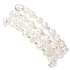 4Pcs 4 Styles Shell Pearl Round Beads Stretch Bracelets BJEW-JB12098-6