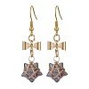 Glass Star Dangle Earrings EJEW-JE05548-01-1