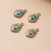 Titanium Steel Synthetic Turquoise Pendants PW-WG09F47-07-1