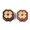 Natural Sandalwood Mala and Brass Finding Beads WOOD-T032-33E-1