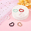 6Pcs Heart Alloy Spring Gate Rings FIND-TA0011-14C-4