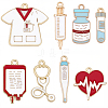 32Pcs 8 Styles Medical Theme Alloy Enamel Pendants ENAM-SC0007-59-7