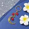 Tibetan Style Alloy Hollow Moon Pendant Keychain KEYC-JKC00690-05-3