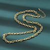 Brass Textured Cable Chain Necklaces NJEW-A042-12G-01-5