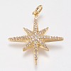 Brass Micro Pave Cubic Zirconia Pendants X-ZIRC-E145-52G-1