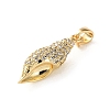 Brass Micro Pave Cubic Zirconia Pendants KK-P320-01B-G-2