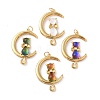 Brass Cubic Zirconia Pendants ZIRC-H122-02G-1