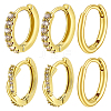 2Bags Brass Micro Pave Clear Cubic Zirconia Hoop Earrings EJEW-PH0001-55-1