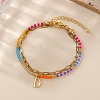 304 Stainless Steel Letter Charm Double-layered Bracelets VG5038-4-2