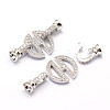 Rack Plating Brass Micro Pave Cubic Zirconia Fold Over Clasps X-ZIRC-L048-49P-NR-1