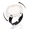Adjustable Rhombus Alloy & Iron Bezel Cup Ring Base with Rotatable Tray MAK-T012-02S-4