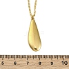 304 Stainless Steel Teardrop Pendant Cable Chain Necklaces for Women NJEW-A038-01G-5