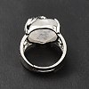 Natural Quartz Crystal Adjustable Rings RJEW-P043-03P-14-4