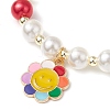 Acrylic Pearl Round Beaded Stretch Bracelets BJEW-JB11424-4