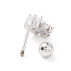 Snowflake Clear Cubic Zirconia Stud Earrings for Women LS-EJEW-A065-03P-2