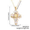 Brass Pave Cubic Zirconia Virgin Mary Cross Pendant Necklaces FU1040-3-2