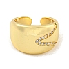 Brass Micro Pave Clear Cubic Zirconia Open Cuff Ring for Women RJEW-M173-13A-G-2