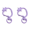 Spray Painted Strawberry Spring Ring Clasps PW-WGB8233-03-1