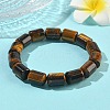 Column Natural Tiger Eye Beads Stretch Bracelets for Women Men BJEW-A148-01A-21-2