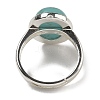 Synthetic Green Turquoise Oval Adjustable Rings RJEW-K371-07S-18-4