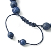 Adjustable Natural Lapis Lazuli Braided Bead Bracelets BJEW-JB09888-01-3