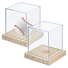 Acrylic Baseball Display Cases with Wooden Base ODIS-WH0081-16-1