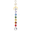 Glass Octagon Beads Hanging Suncatchers HJEW-JM02308-1